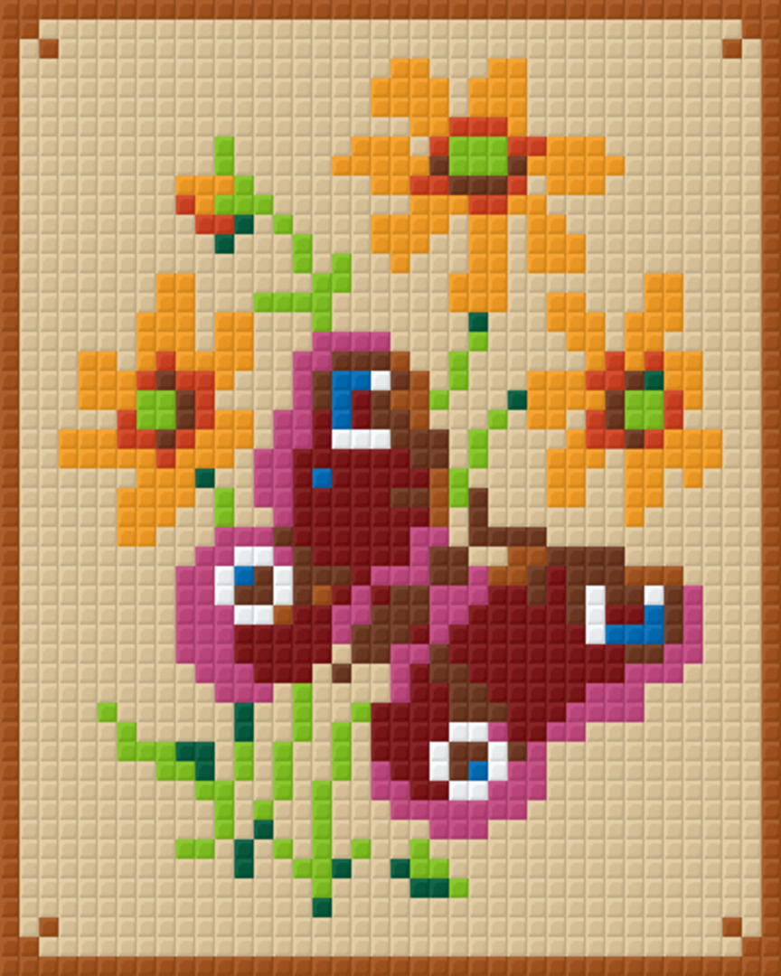 Pink And Red Butterfly one [1] Baseplate PixelHobby Mini-mosaic Art Kit image 0